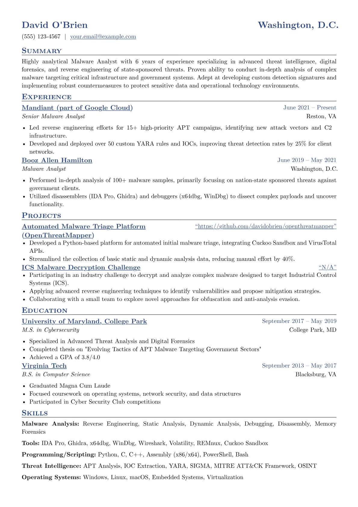 Malware Analyst version - Page 1