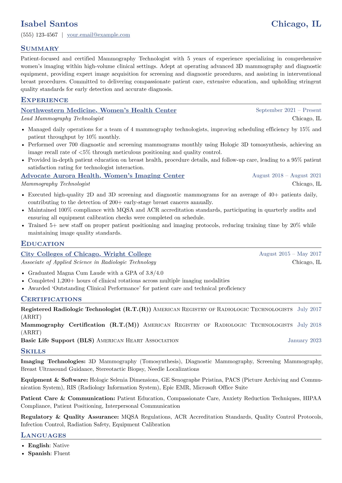 Mid-Level Mammography version - Page 1