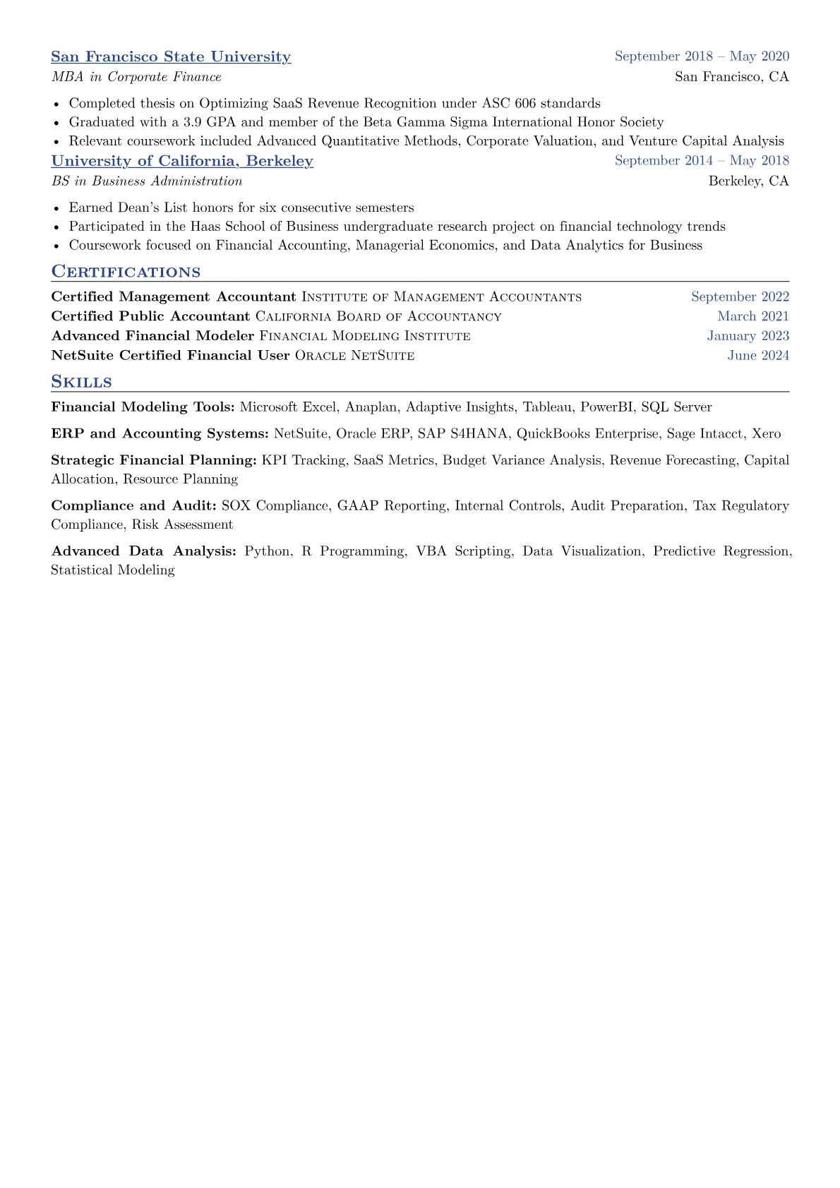 Financial Data Analysis Example Management Accountant Resume Examples + Free Template (2026)
