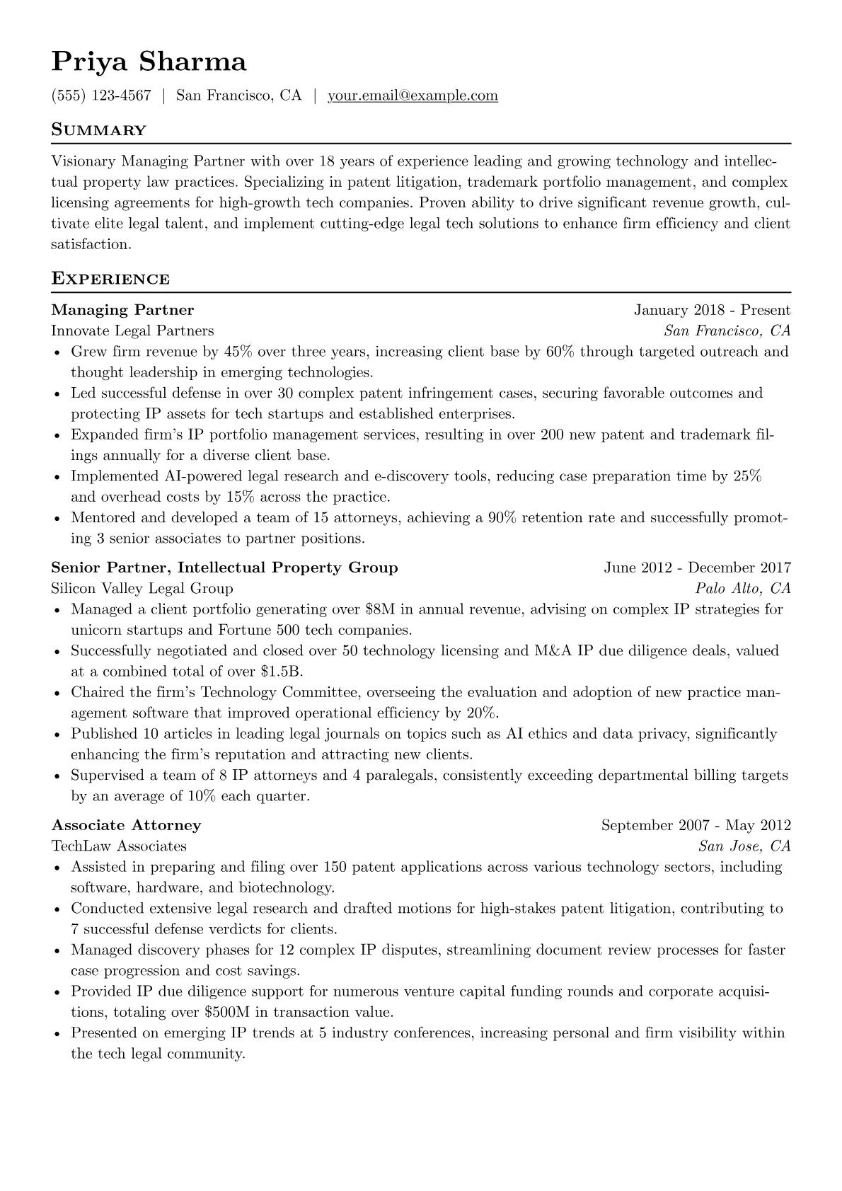 Managing Partner version - Page 1