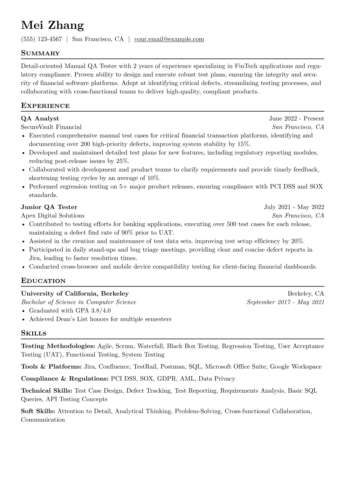 Manual QA Tester version - Page 1