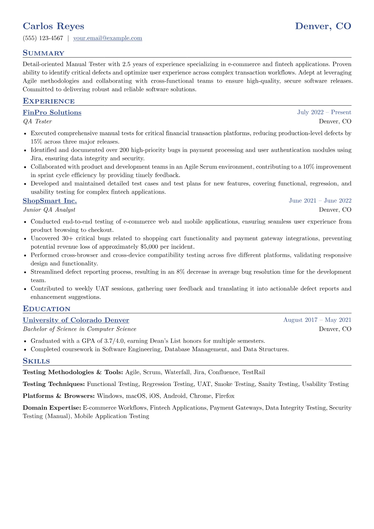 Testing Methodologies version - Page 1