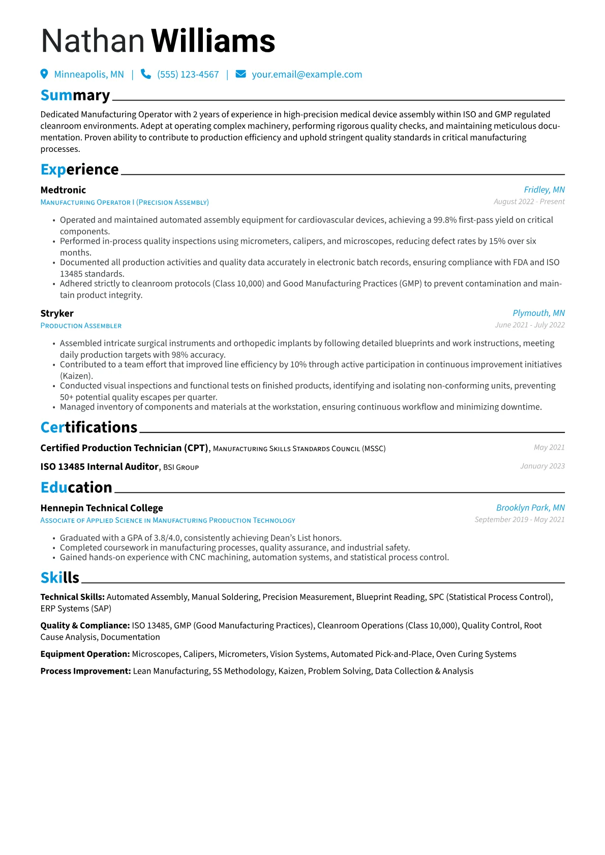 Manufacturing Operator version - Page 1