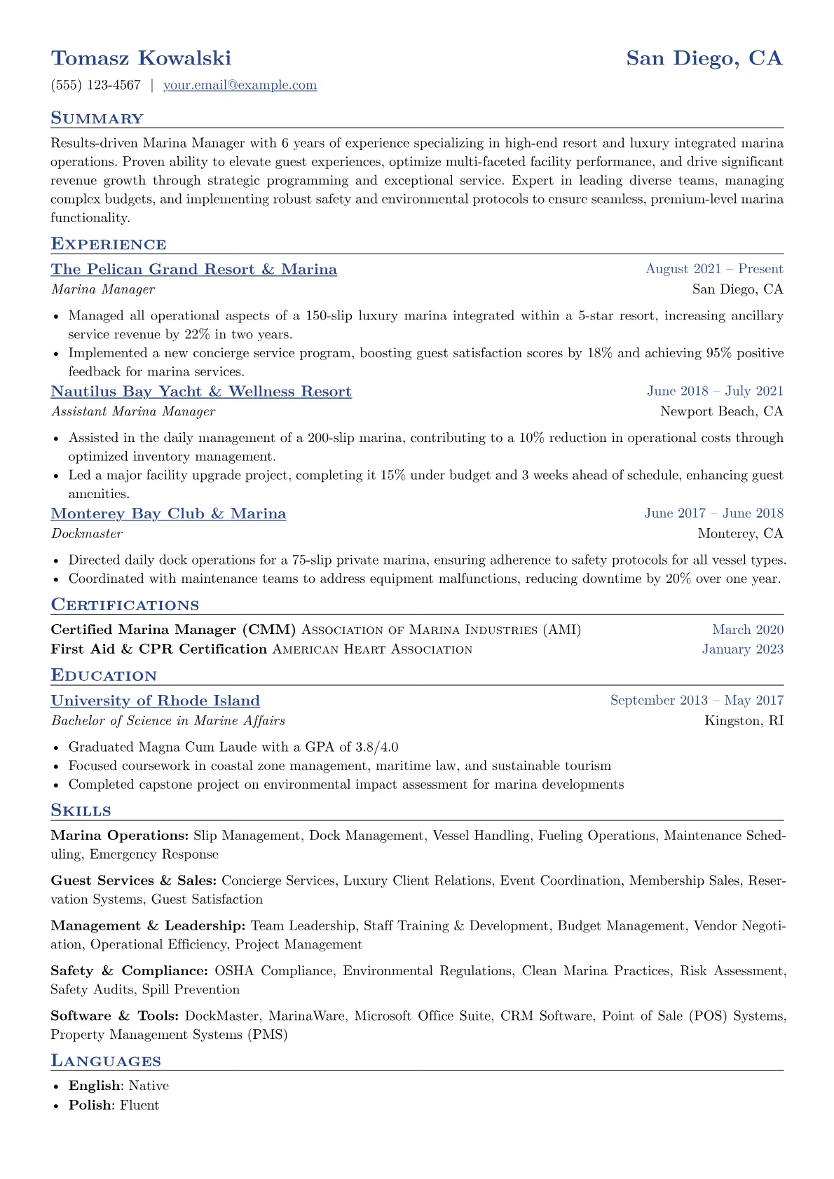 Marina Manager version - Page 1