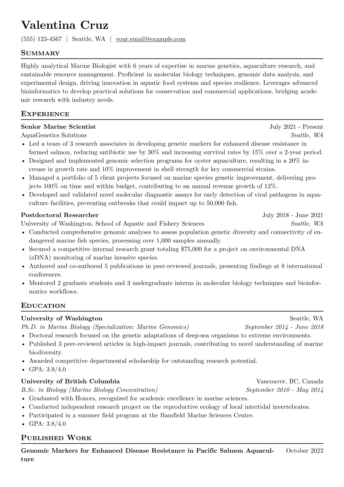 Marine Biotechnologist version - Page 1