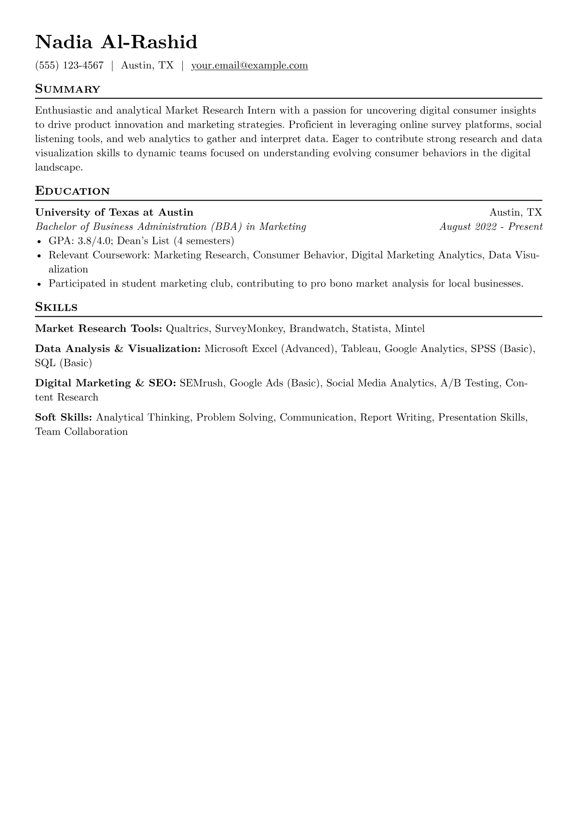 Market Research Tools version - Page 1