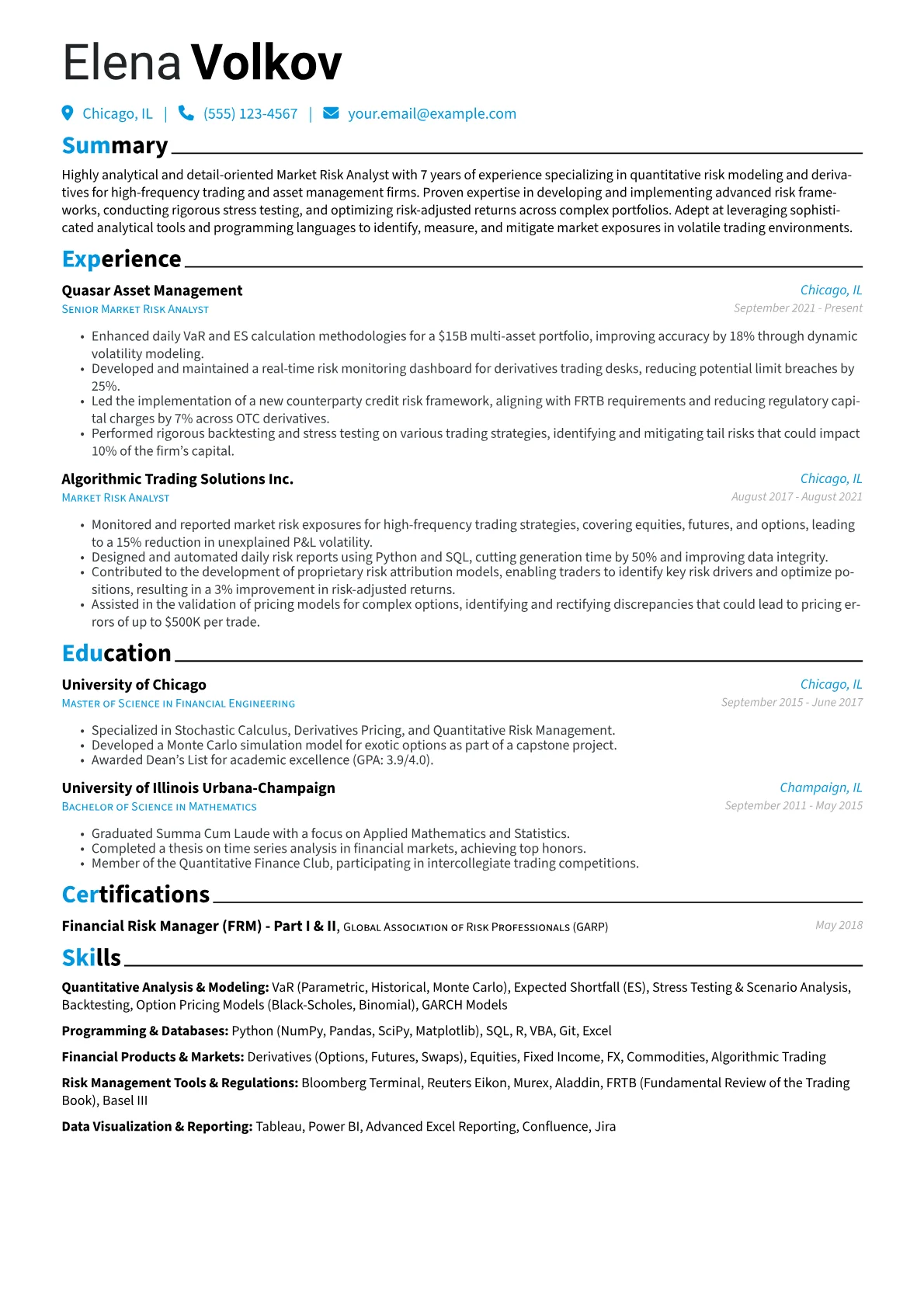 Market Risk Analyst version - Page 1