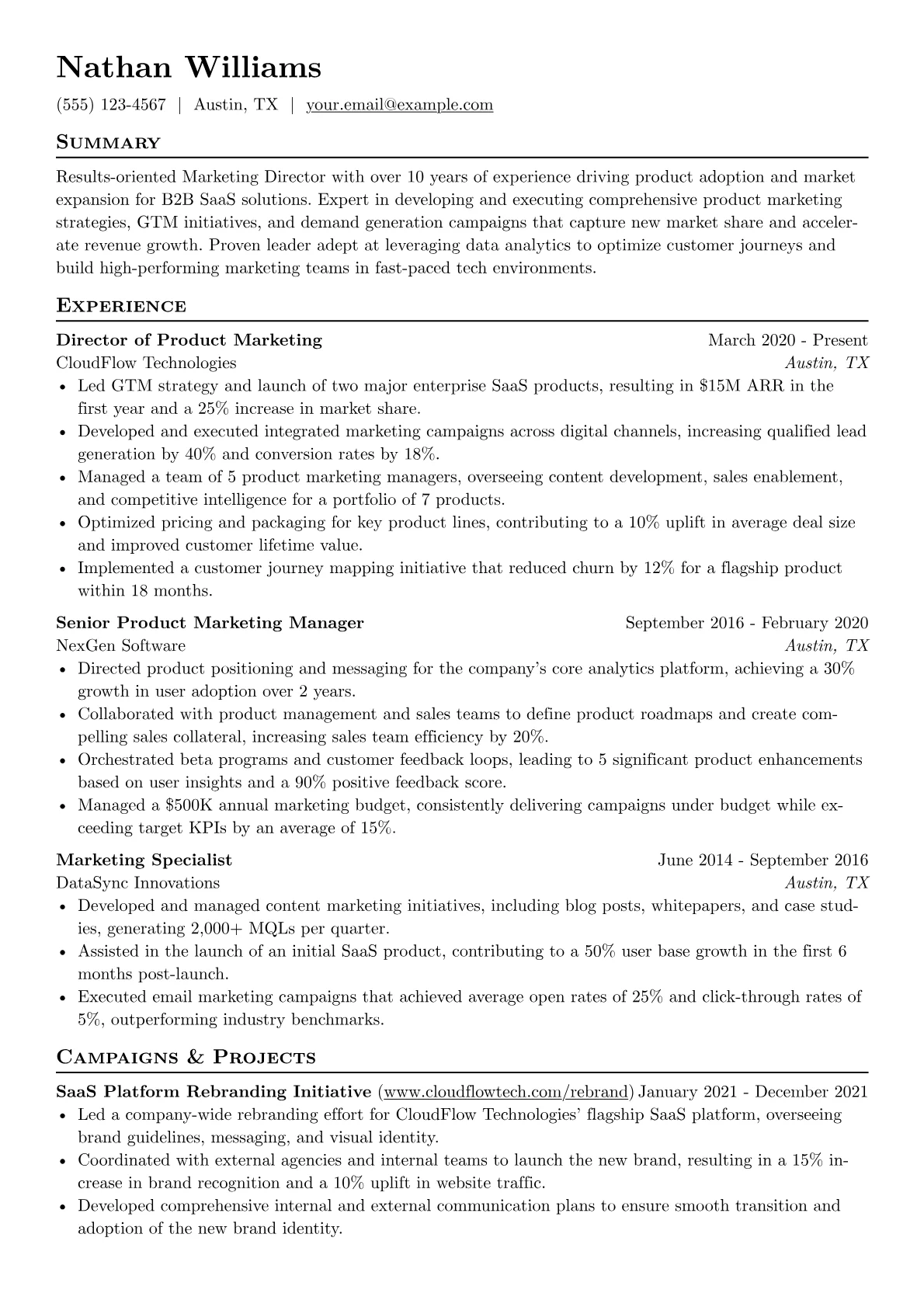 Product Marketing version - Page 1