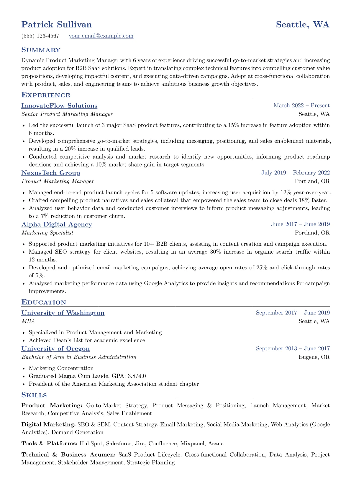 SaaS Product Marketing version - Page 1