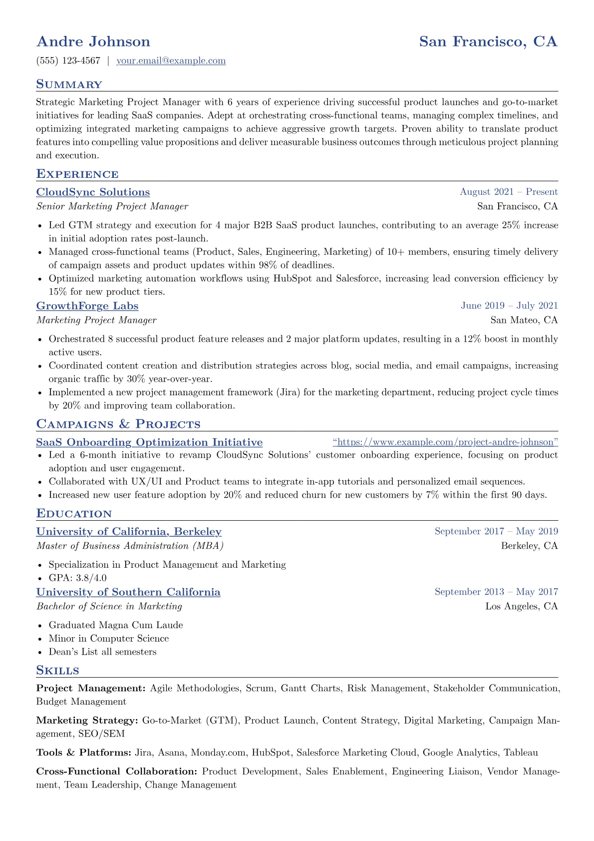 Project Management version - Page 1