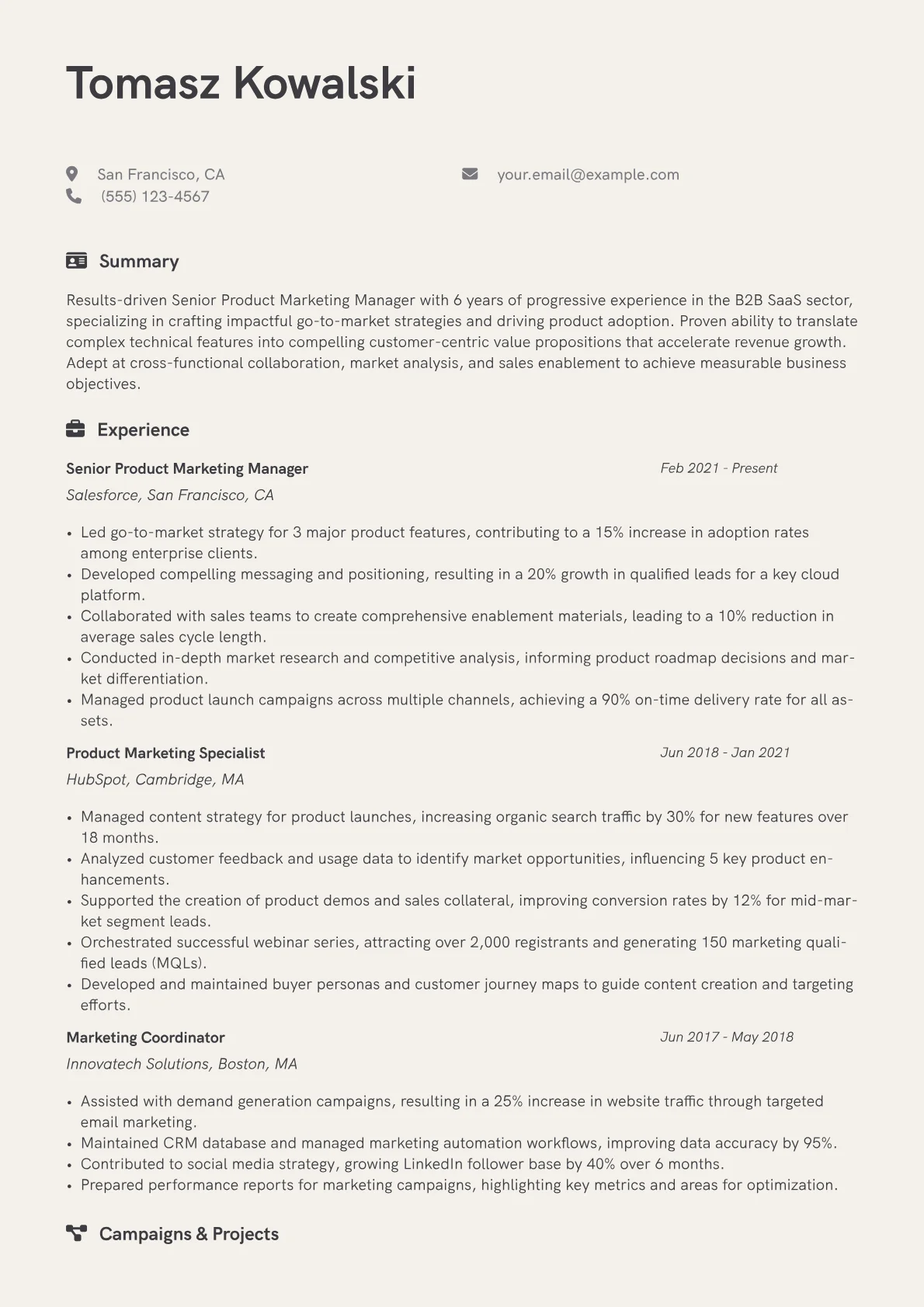 B2B Product Marketing version - Page 1