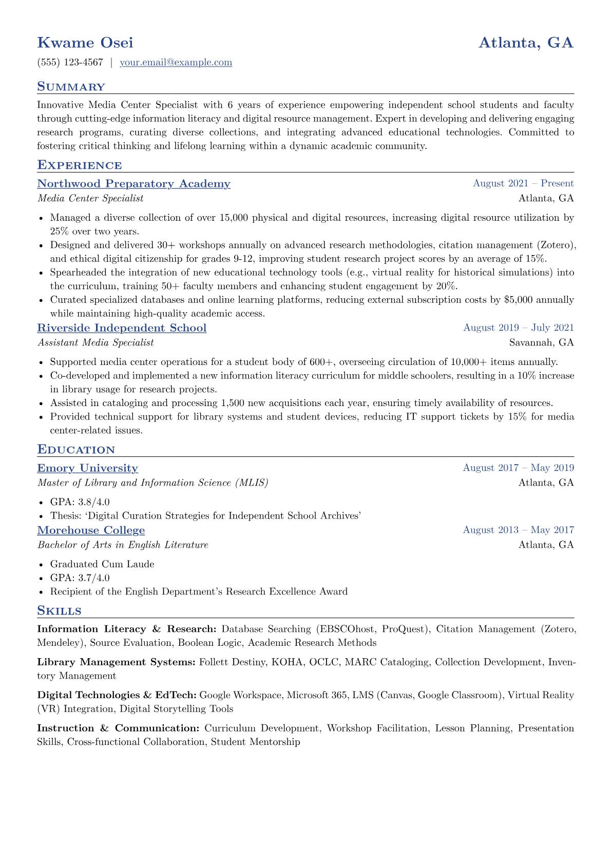 Independent School Focus version - Page 1