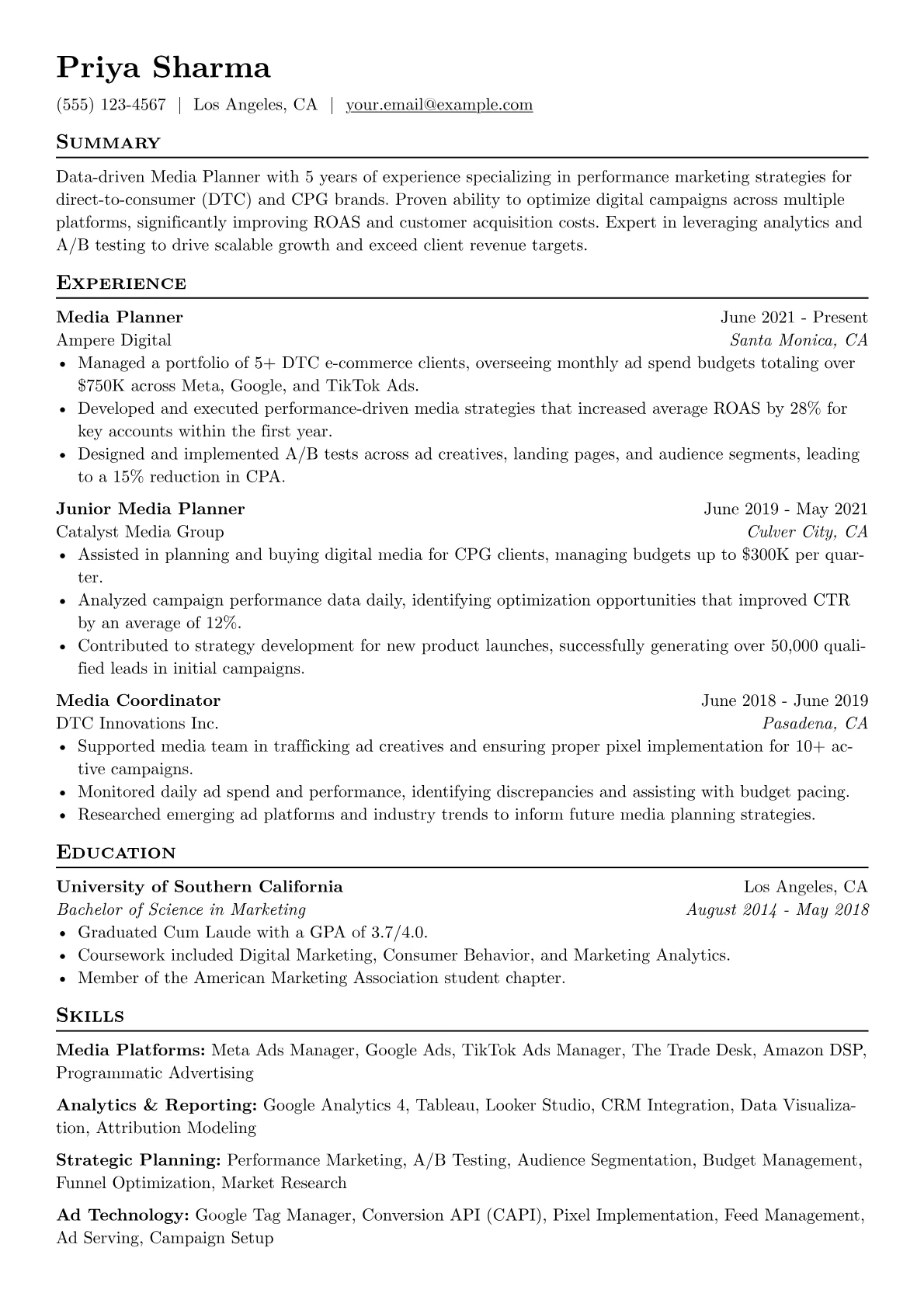 Performance Media Planner version - Page 1