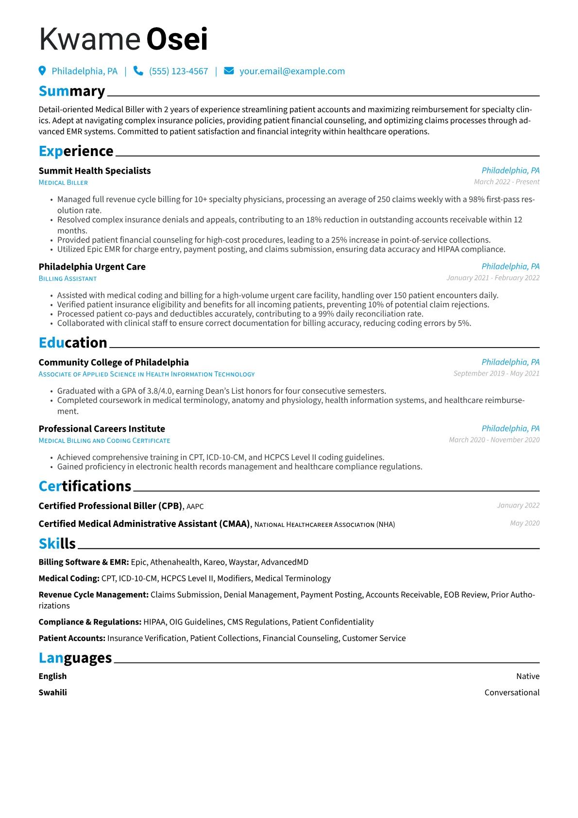 Medical Biller version - Page 1