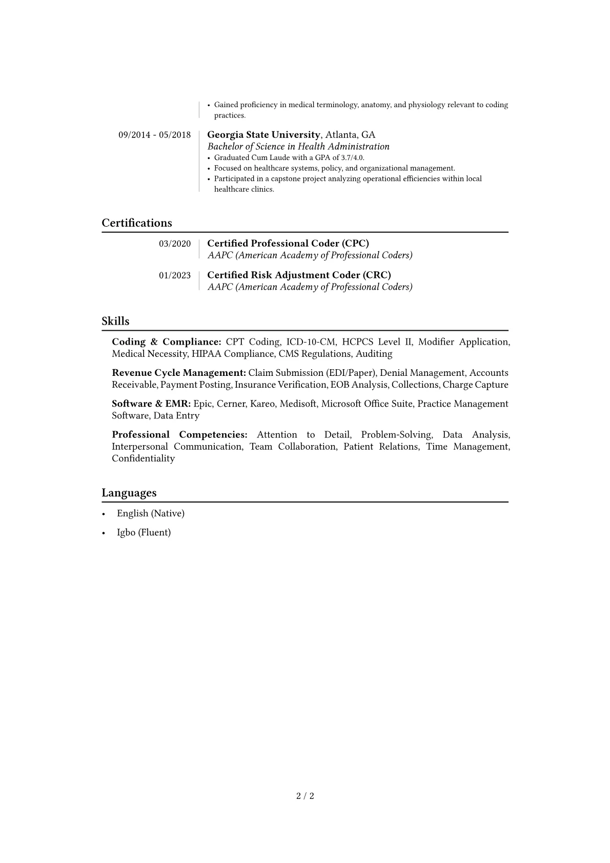 Career changer version - Page 2
