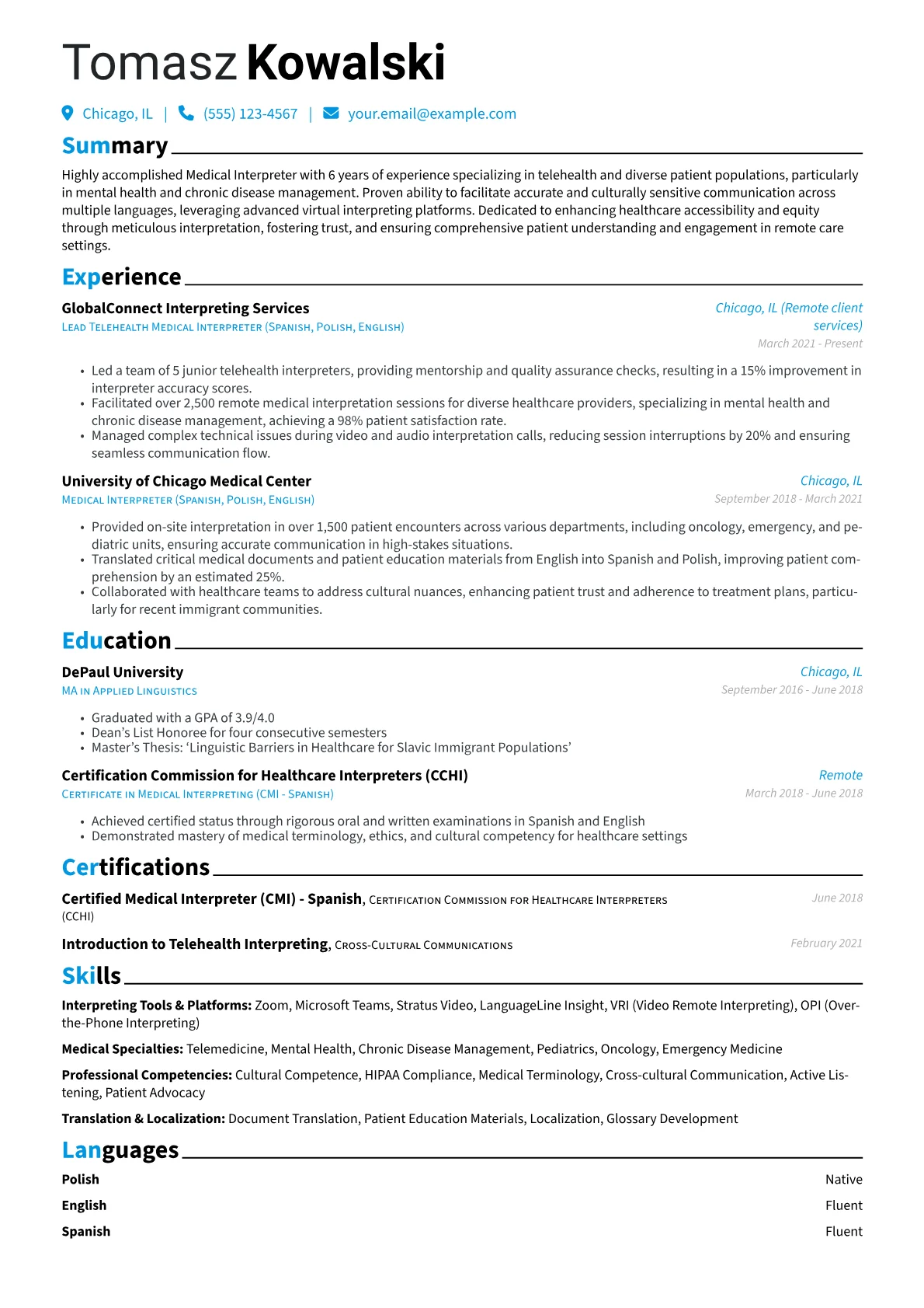 Medical Interpreter version - Page 1