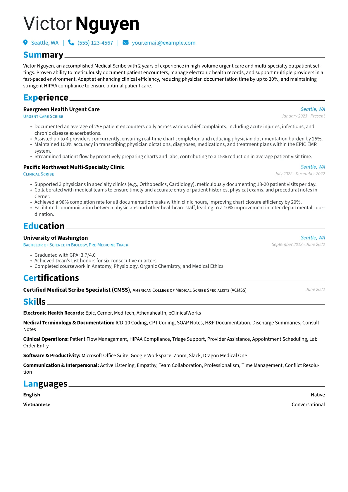 Medical Scribe version - Page 1