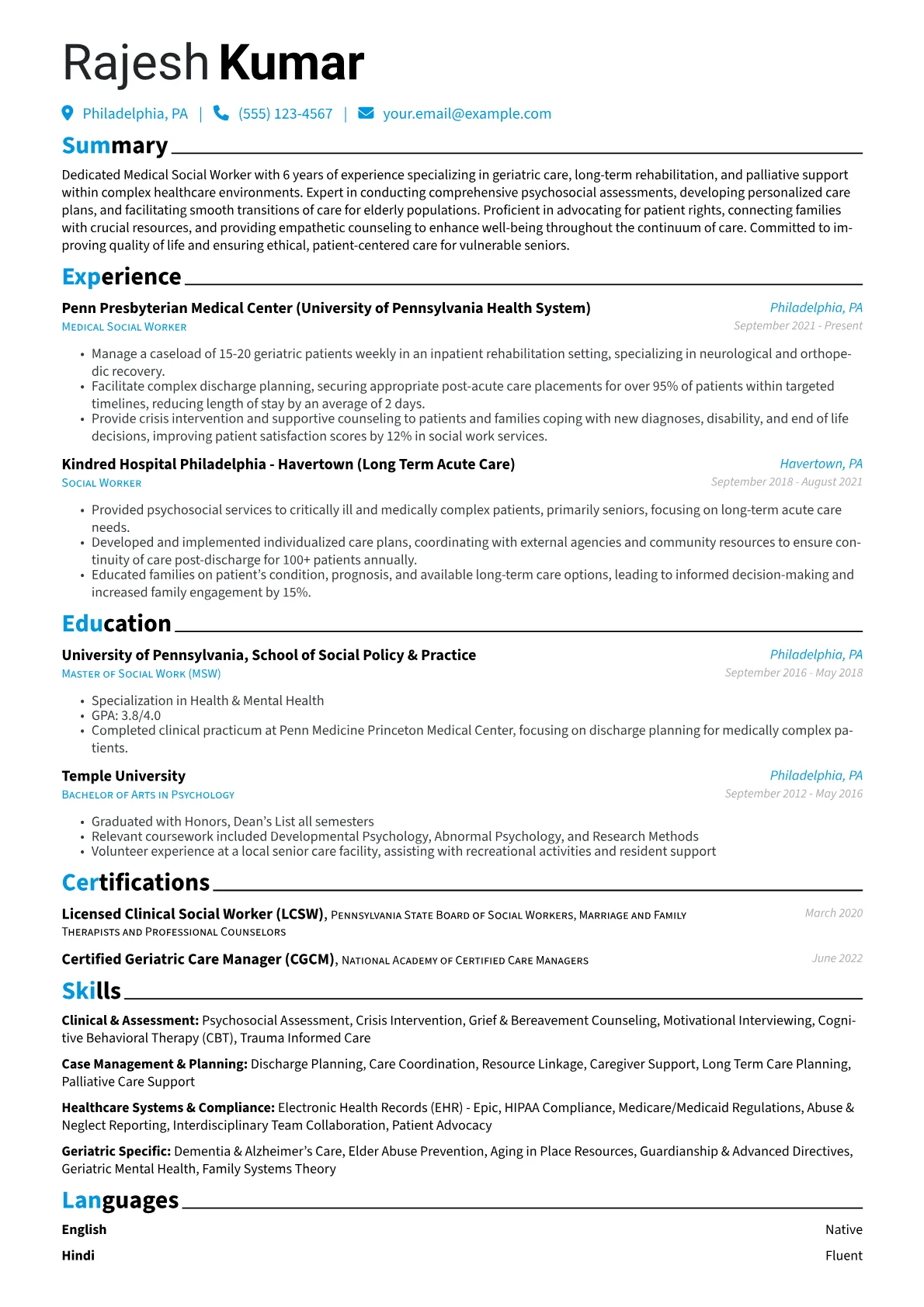 Medical Social Worker version - Page 1