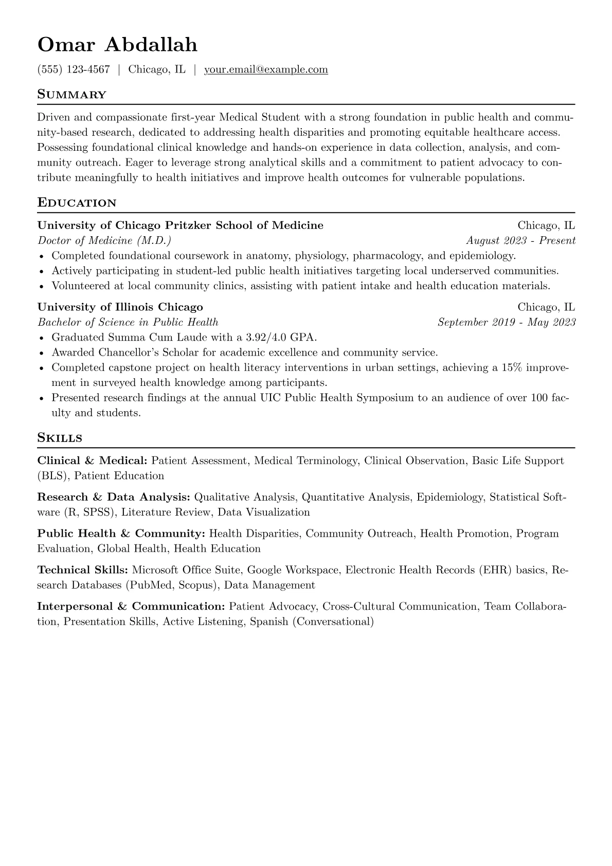 Medical Student version - Page 1