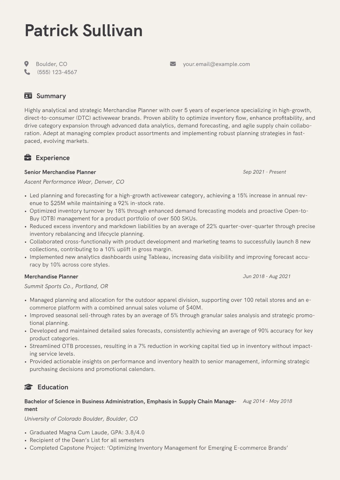 Merchandise Planner version - Page 1
