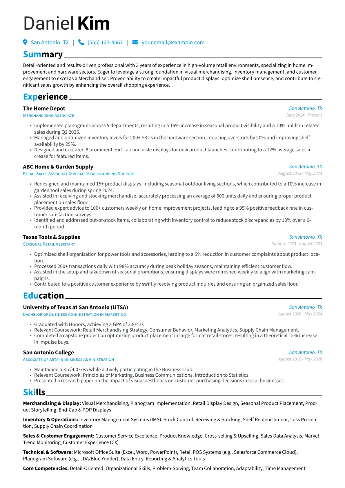 Merchandiser With No Experience resume example, Merchandiser, page 1