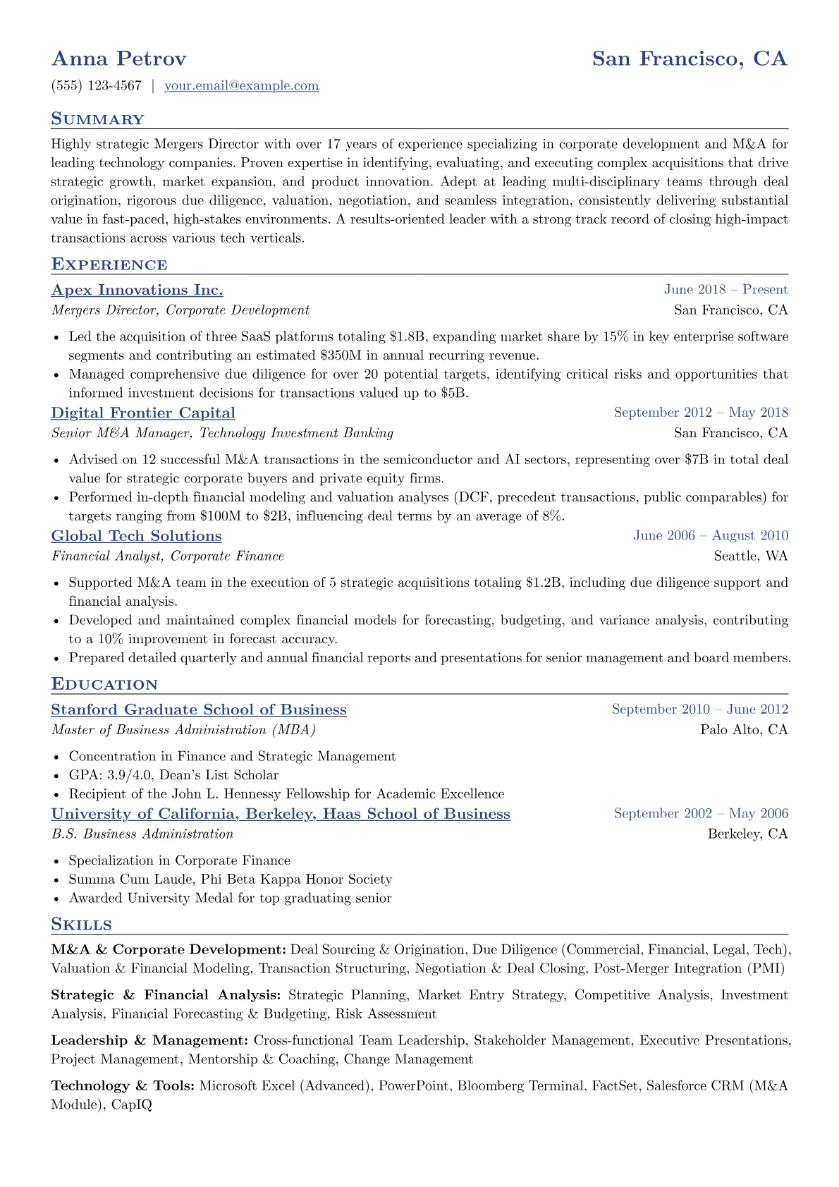 Mergers Director version - Page 1
