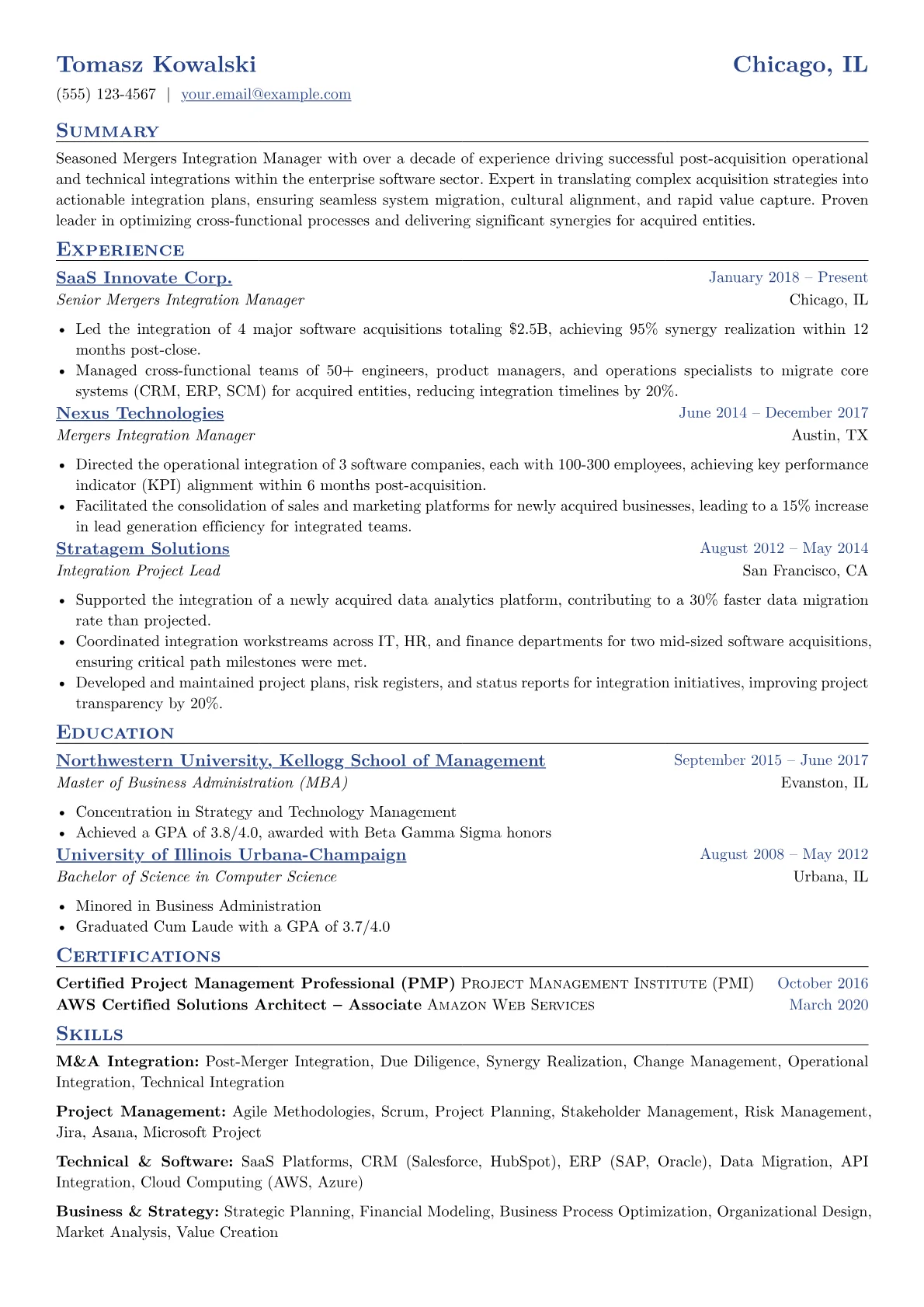 M&A Integration version - Page 1