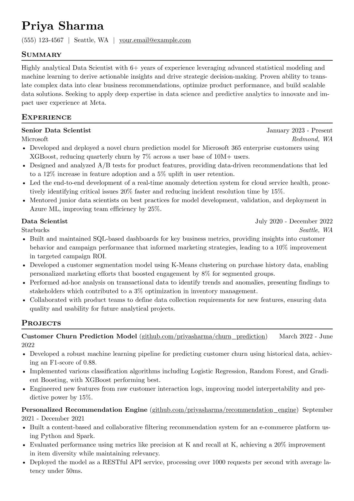 Data Scientist Profile version - Page 1