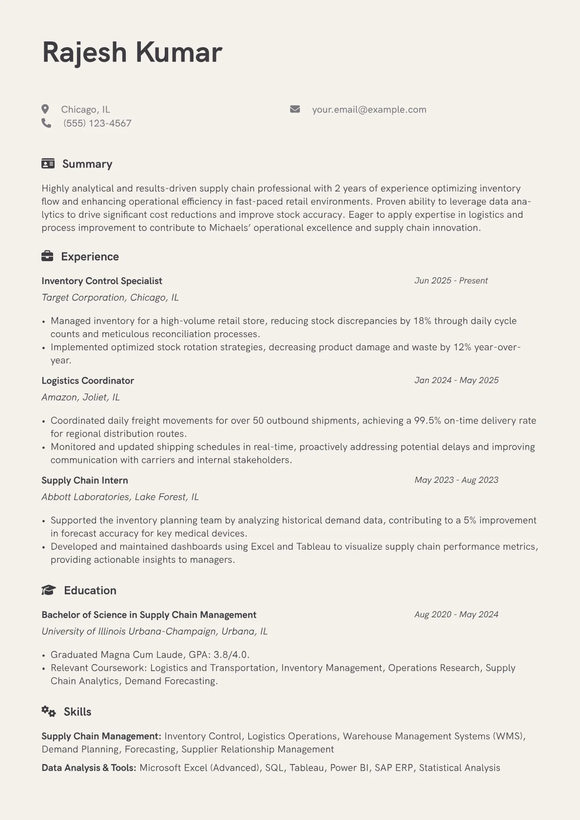 Michaels - Supply Chain version - Page 1