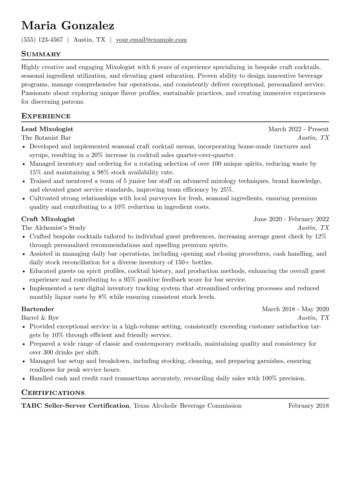 Craft Mixologist version - Page 1