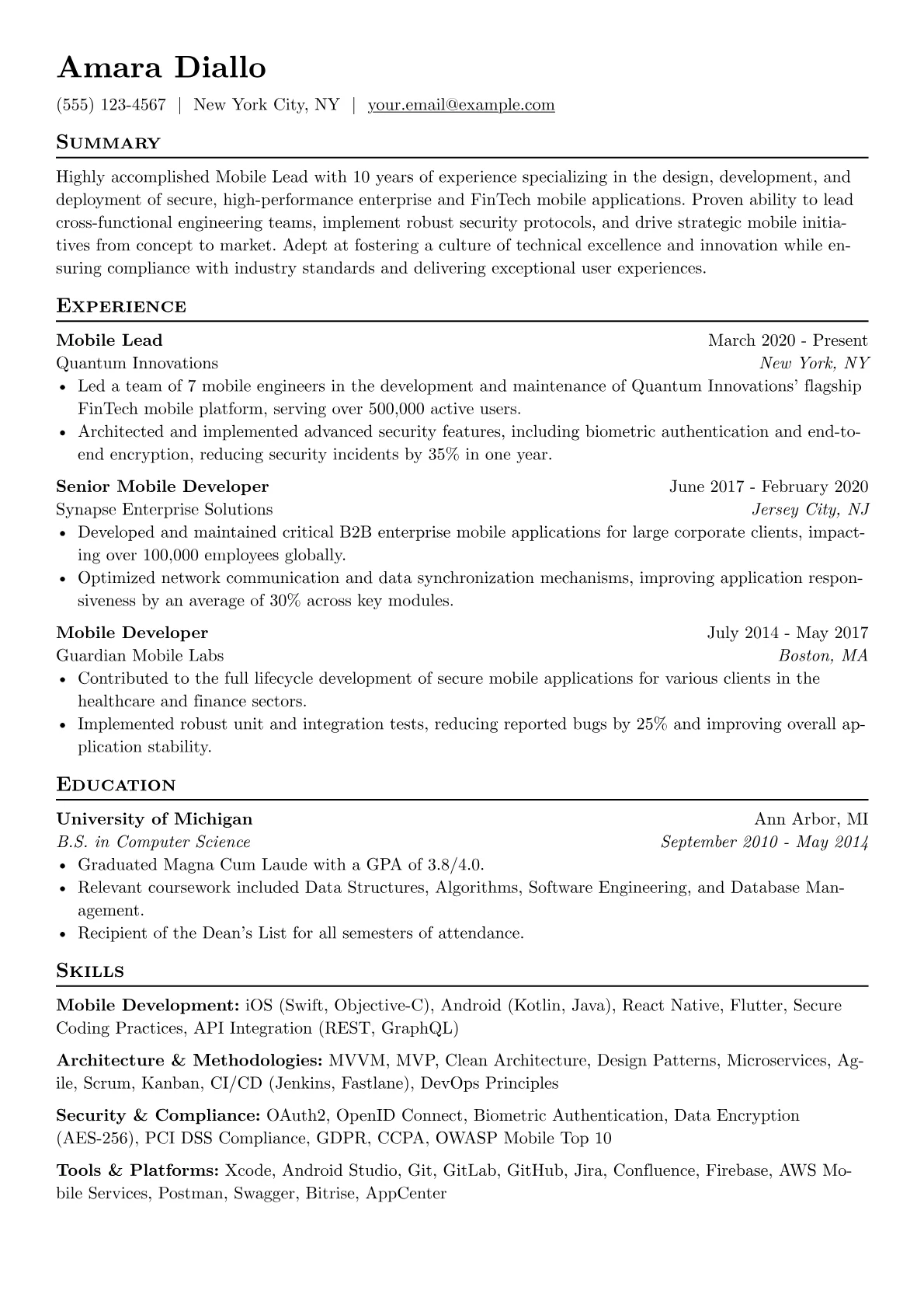 Enterprise Mobile Lead version - Page 1