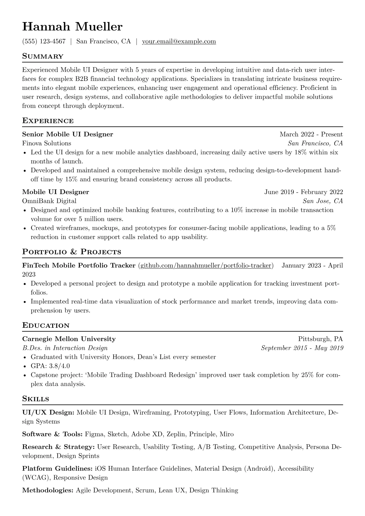 Fintech Mobile UI Designer version - Page 1
