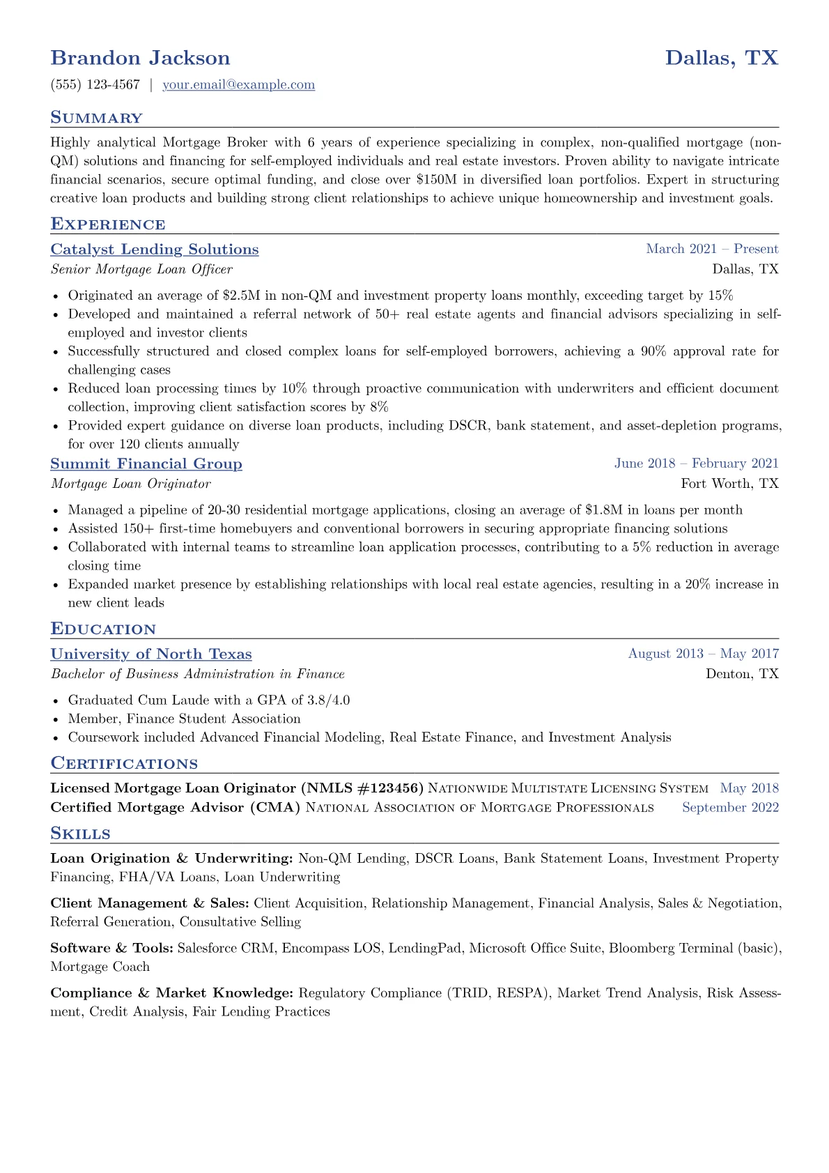 Mortgage Broker version - Page 1