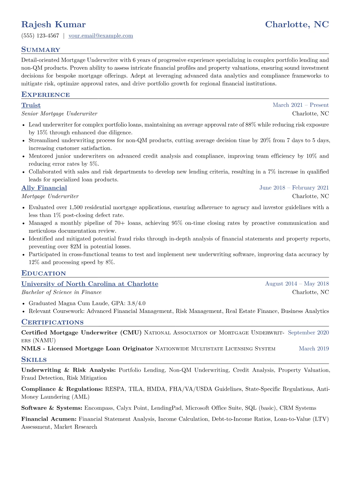Mortgage Underwriter version - Page 1