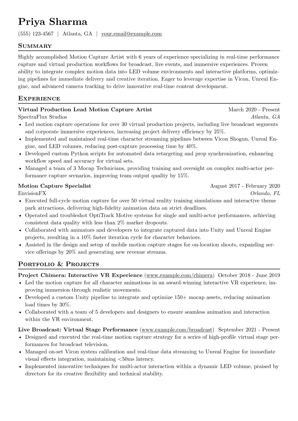 Motion Capture Artist version - Page 1