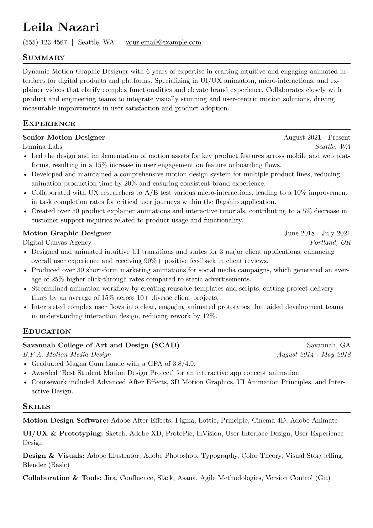 Motion Design Software version - Page 1