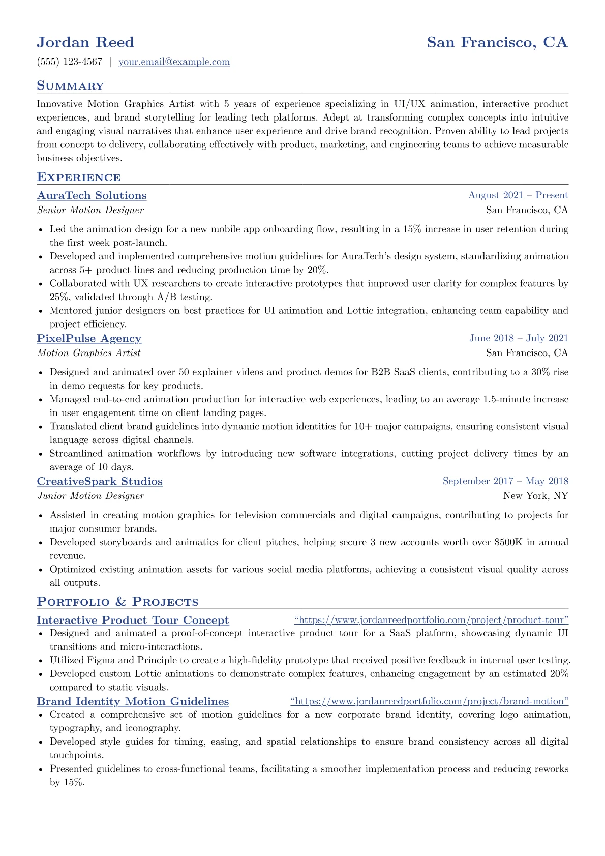 Motion Graphics Artist version - Page 1