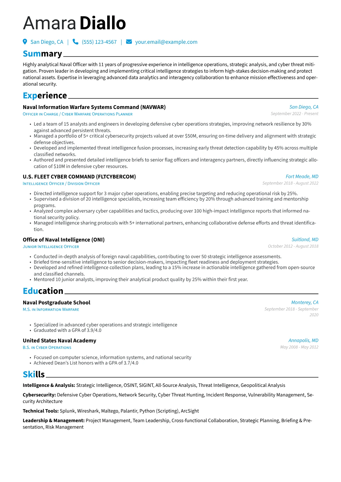 Naval Intelligence Officer version - Page 1