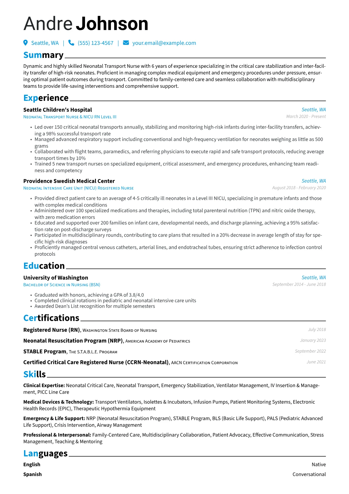 Neonatal Transport Nurse version - Page 1