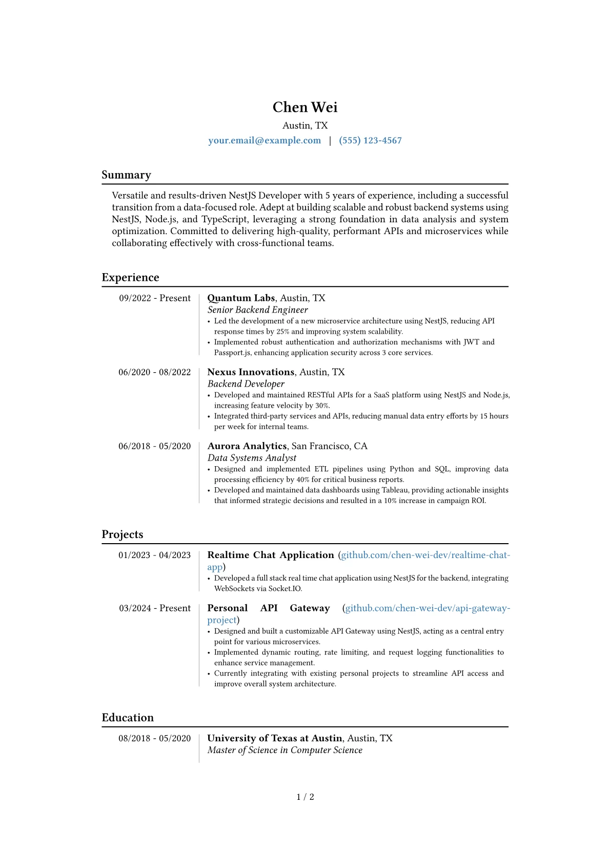 Career changer version - Page 1