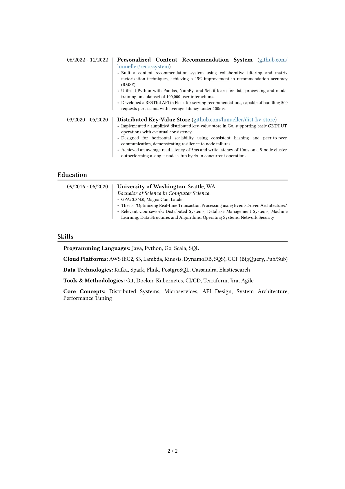 Netflix resume example, Career changer, page 2