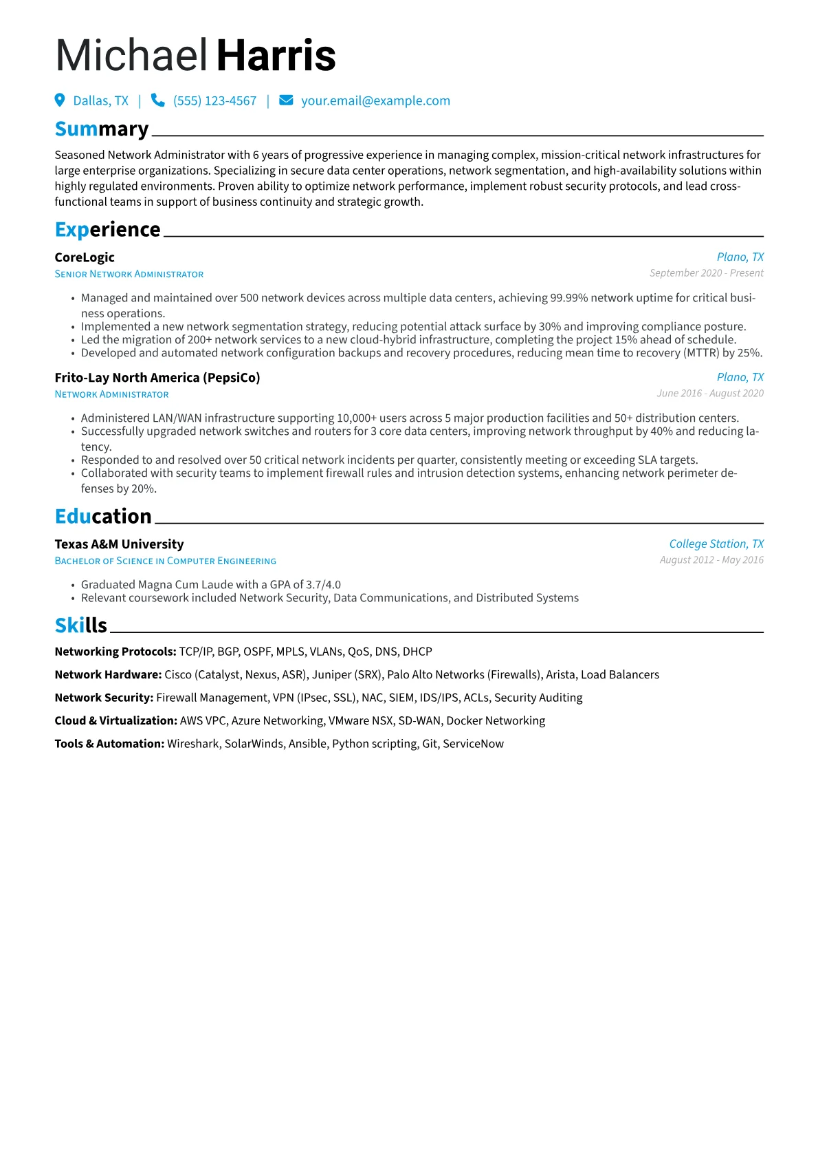 Enterprise Network Admin version - Page 1