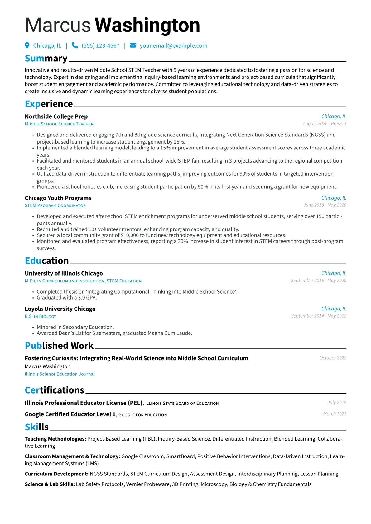 Middle School STEM Teacher version - Page 1