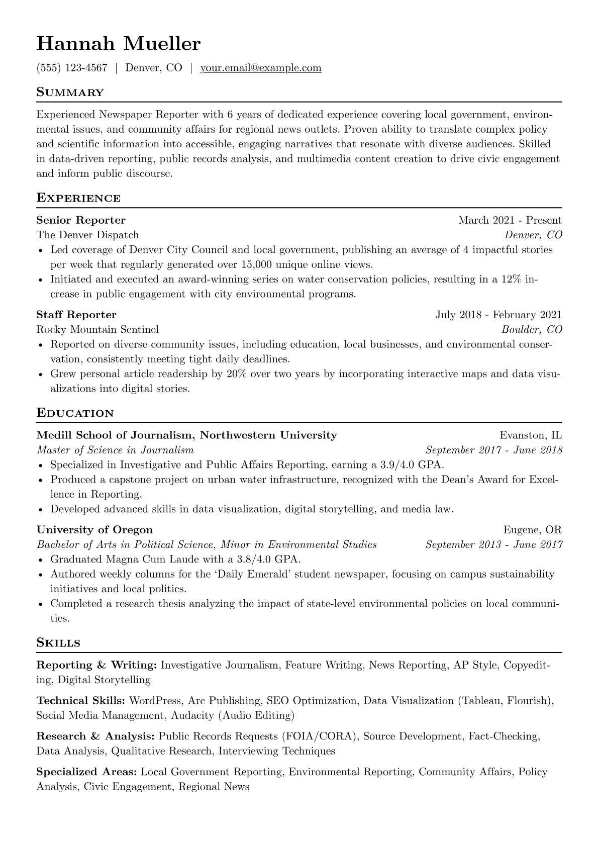 Reporting & Writing version - Page 1