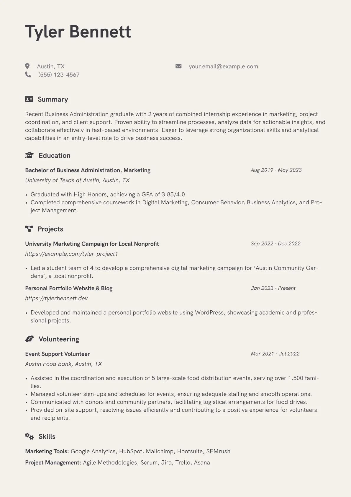 No Experience resume example, No Experience, page 1