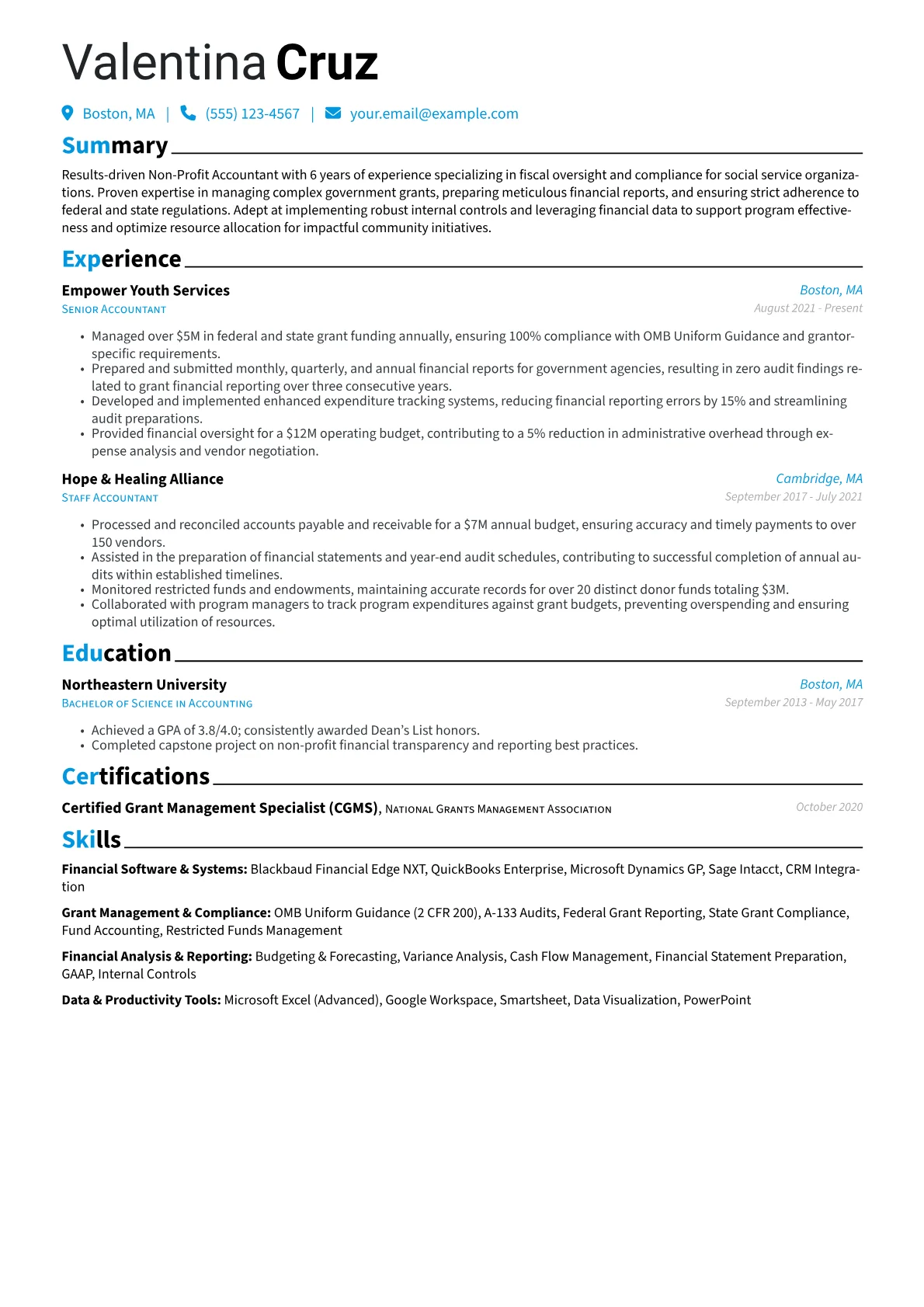 Non-Profit Accountant version - Page 1
