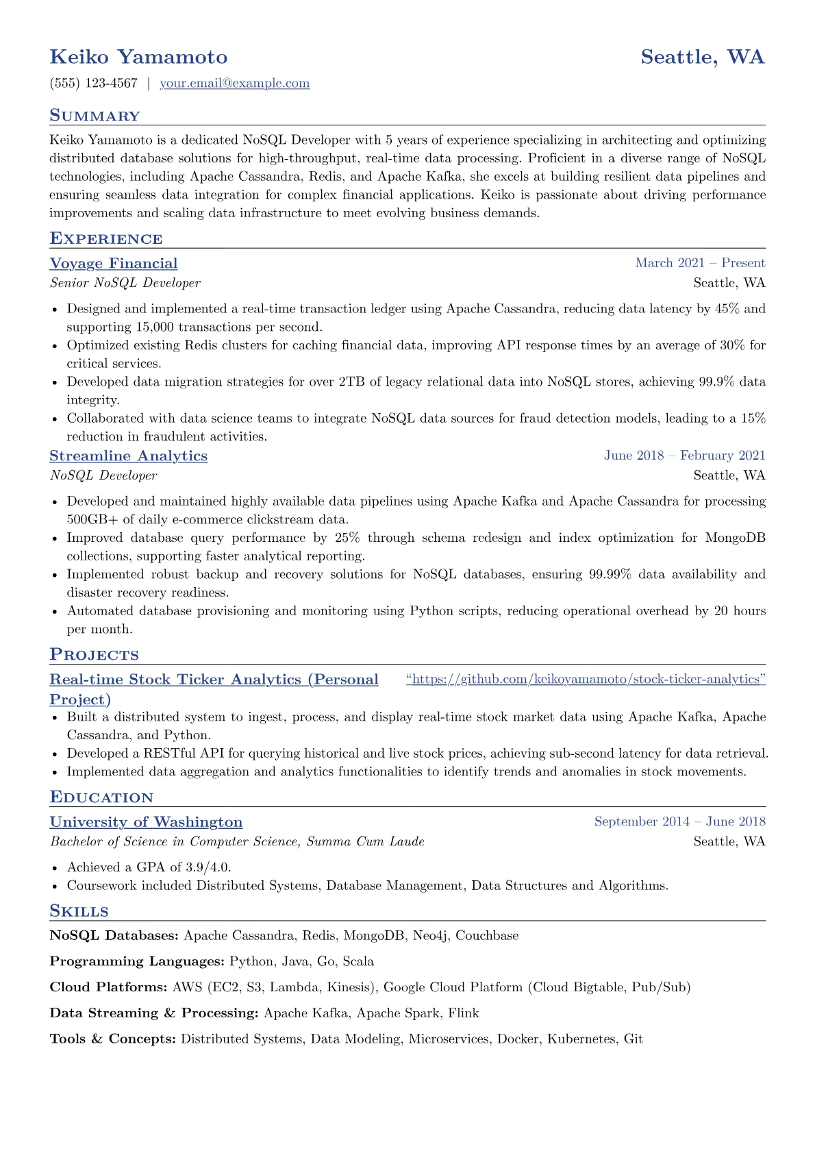 NoSQL Developer version - Page 1
