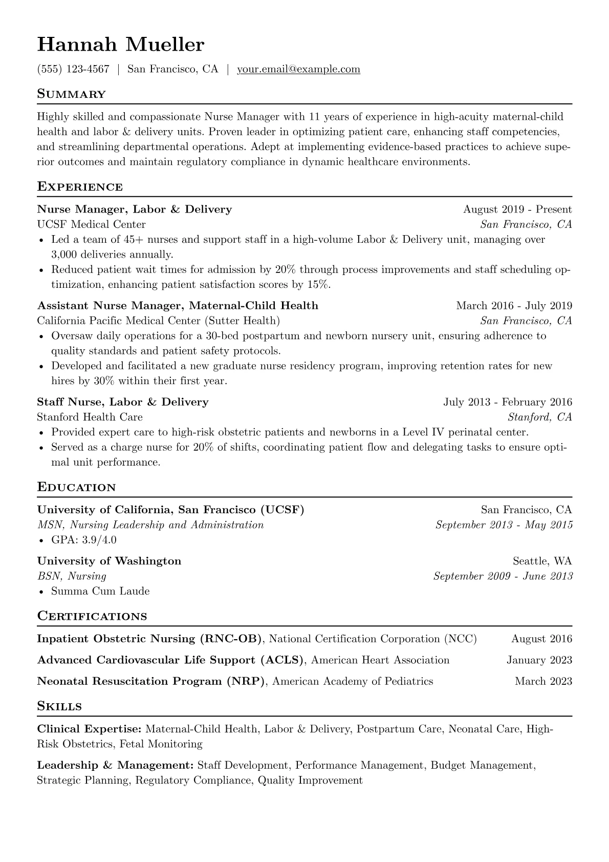 Nurse Manager version - Page 1