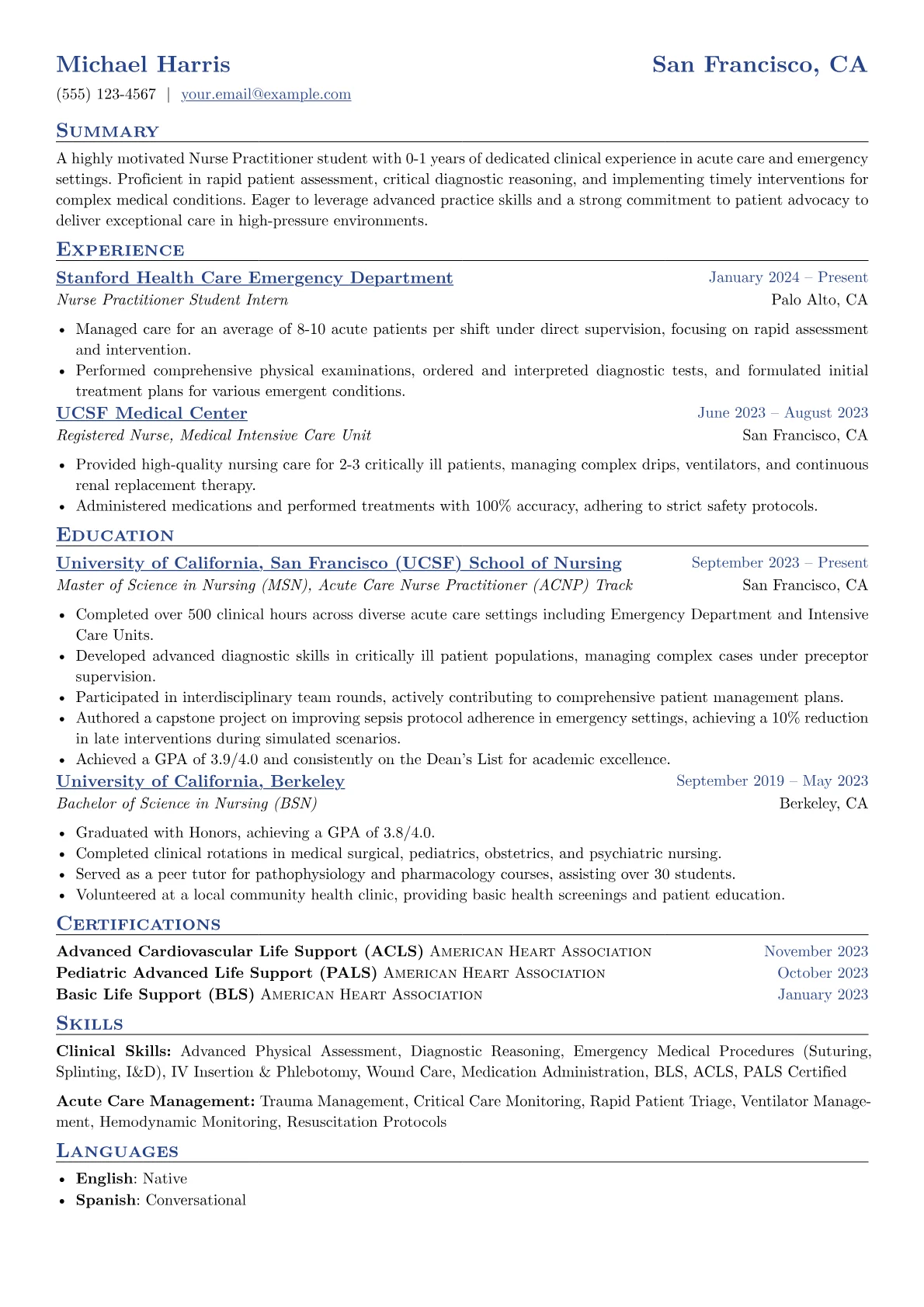 Acute Care/Emergency version - Page 1