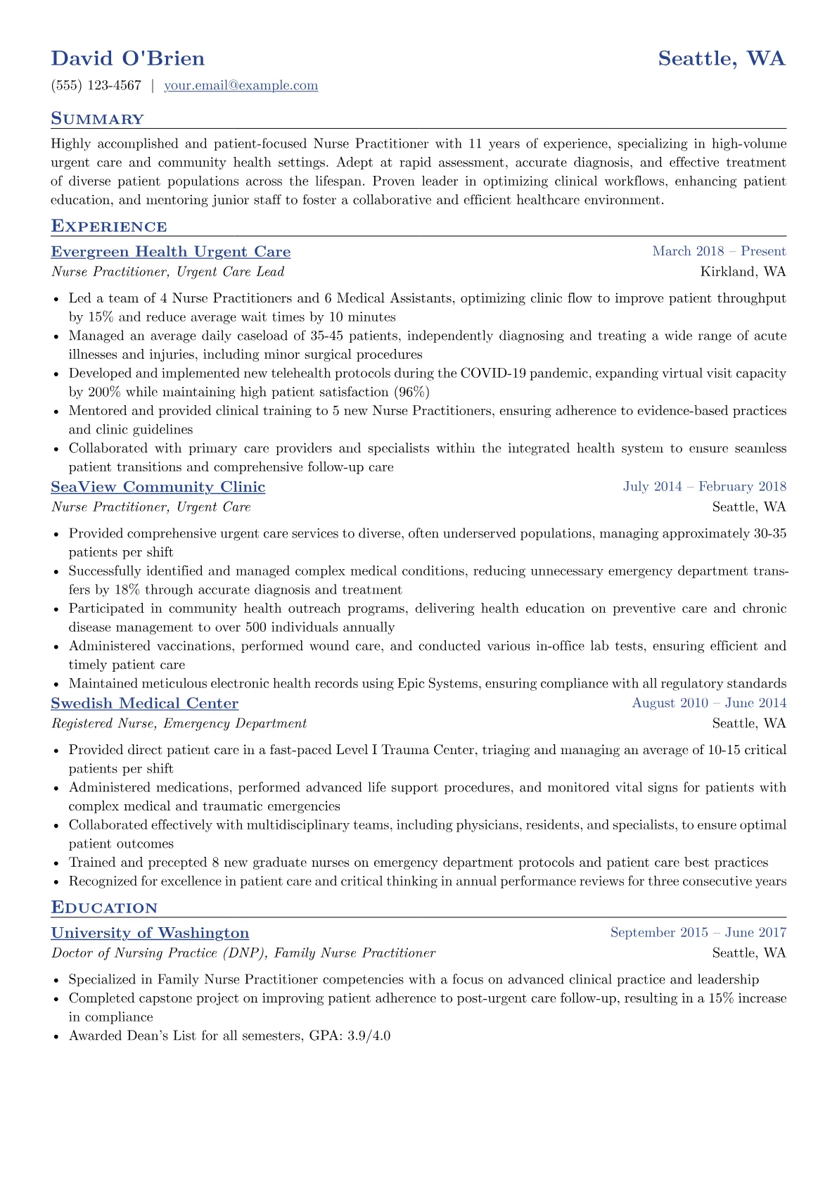 Nurse Practitioner version - Page 1